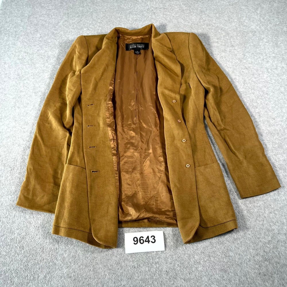 Vintage Linda‎ Allard Ellen Tracy Blazer Jacket Womens 6 Brown Single Breasted